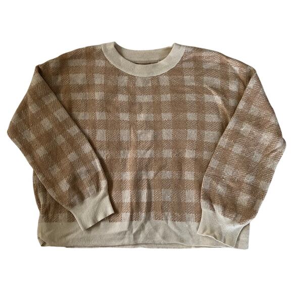 Barbour Rosevale Knit Hessian Check Sweater Wool Blend Sz 8 - Picture 1 of 4